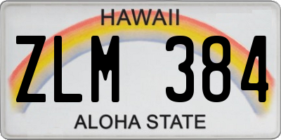 HI license plate ZLM384