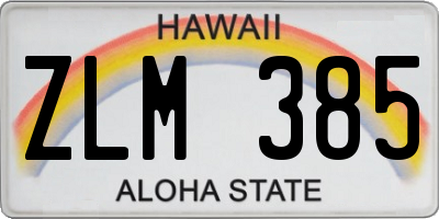HI license plate ZLM385