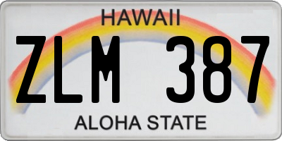 HI license plate ZLM387