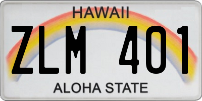 HI license plate ZLM401