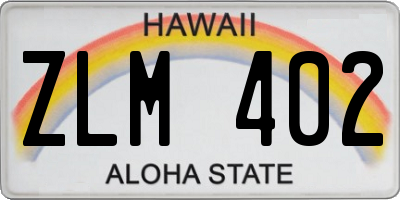 HI license plate ZLM402
