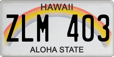 HI license plate ZLM403