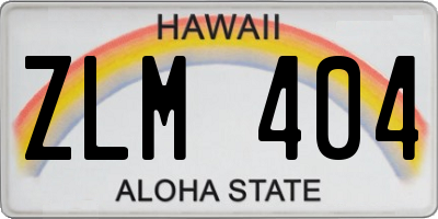 HI license plate ZLM404
