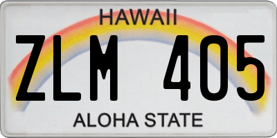 HI license plate ZLM405
