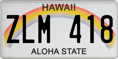 HI license plate ZLM418