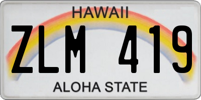 HI license plate ZLM419