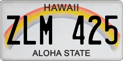 HI license plate ZLM425