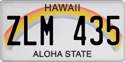 HI license plate ZLM435