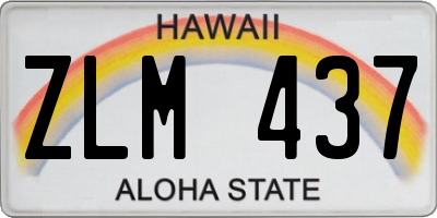 HI license plate ZLM437