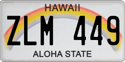 HI license plate ZLM449