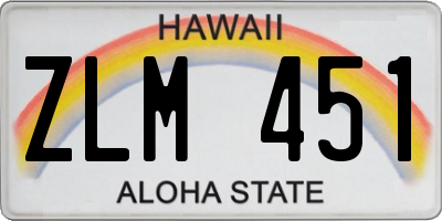 HI license plate ZLM451