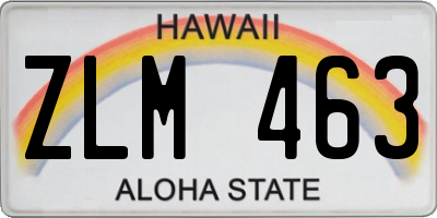 HI license plate ZLM463