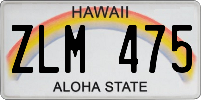 HI license plate ZLM475