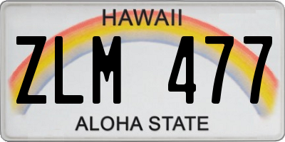 HI license plate ZLM477