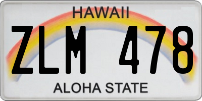 HI license plate ZLM478