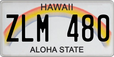 HI license plate ZLM480