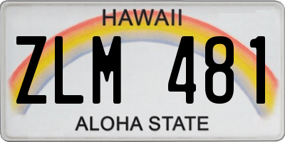 HI license plate ZLM481