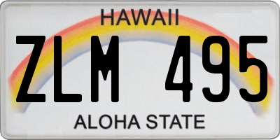 HI license plate ZLM495