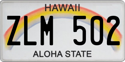 HI license plate ZLM502