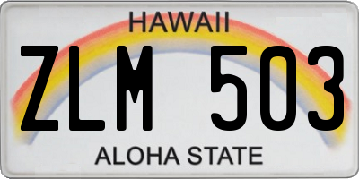 HI license plate ZLM503