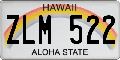 HI license plate ZLM522