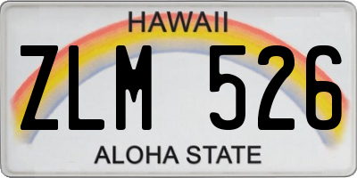 HI license plate ZLM526