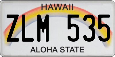 HI license plate ZLM535