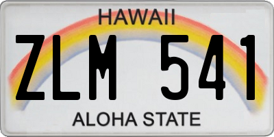 HI license plate ZLM541