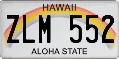 HI license plate ZLM552