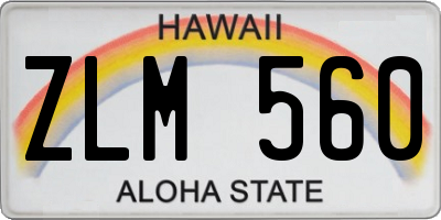 HI license plate ZLM560