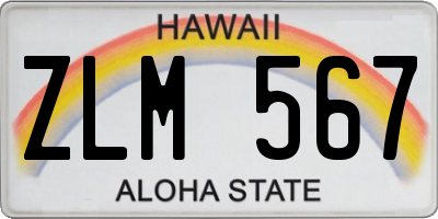 HI license plate ZLM567