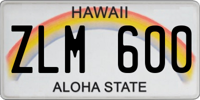 HI license plate ZLM600