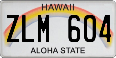HI license plate ZLM604