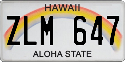 HI license plate ZLM647