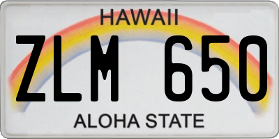 HI license plate ZLM650