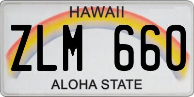 HI license plate ZLM660