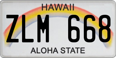 HI license plate ZLM668