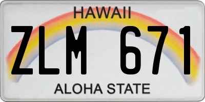 HI license plate ZLM671