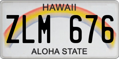 HI license plate ZLM676