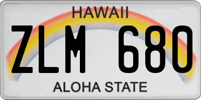 HI license plate ZLM680