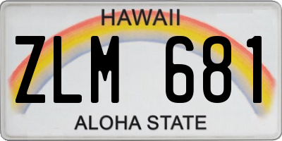 HI license plate ZLM681