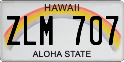 HI license plate ZLM707