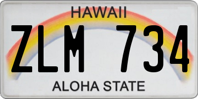 HI license plate ZLM734