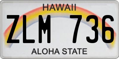 HI license plate ZLM736