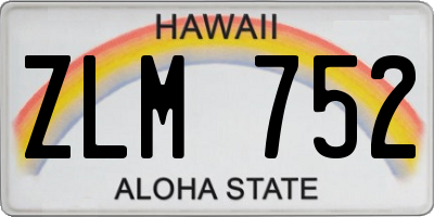 HI license plate ZLM752