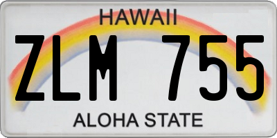 HI license plate ZLM755