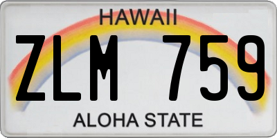 HI license plate ZLM759