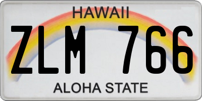HI license plate ZLM766