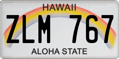 HI license plate ZLM767