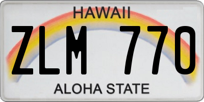 HI license plate ZLM770